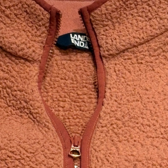 Lands’ End Women’s Sherpa Zip Up Jacket Sweatshirt Rose Size 3X (24W-26W) EUC - Picture 3 of 9
